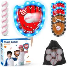 HYES Toss And Catch Ball Game Set, Outdoor Pool Beach Yard Camping Games For Family, Toddler Baseball Birthday Gifts For Boys Girls Ages 3-12 (4 Light Up Paddles & 6 Balls) - LED - 4 Pack + 6 Balls - View 2