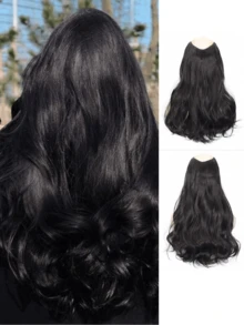 20 Inch V-Shaped Ombre Clip-In Hair Extensions, V-Shaped Natural Wave Curly Synthetic Hair Wigs Women Head Scarf Fashion Hair Accessories Elegant Hair Band Causal Headband - Multicolor - View 14