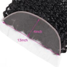 13x4 HD Lace Frontal Closure Deep Wave Human Hair 20 Inch 13x4 Ear To Ear Transparent Lace Frontal Closure Pre Plucked 150% Density - Natural Black - View 5