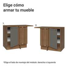 Gabinete Bajo Cocina Madesa Vik 102cm Con Encimera MG 01 - Marrón y Gris - Ver 4