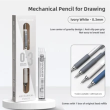1pc 0.3mm/0.5mm/0.7mm/0.9mm Automatic Mechanical Pencil, Suitable For Drawing, Sketching, Art Students, Silver/Black Color, Refillable, High-Quality Design - Pencil - View 21
