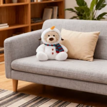 Yoyo Bear系列 - 雪人可变换坐姿毛绒玩具，可爱小熊毛绒玩具，新年节日礼物 - 白色 - 查看 5