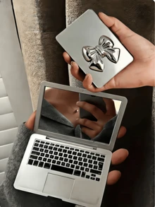 1件裝便攜式可折疊化妝鏡，口袋尺寸（筆電式設計），附鍵盤細節，粉紅色，適合旅行，隨身補妝必備，生日、畢業、居家裝飾、開學季、房間布置與學習用品的完美禮物 - 彩色 - 查看 5