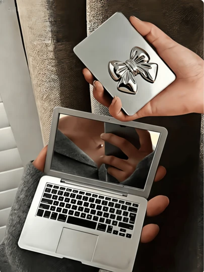 Compact Dual-Sided Makeup Mirror, Mini Notebook With Makeup Mirror, Shockproof Flip Cover Compact Mirror, Pocket Mirror, Vanity Mirror, High-Definition Glass Mirror, Travel Makeup Mirror, Compact Mirror, Small Vanity Mirror, Fashion Accessory, Suitable For Dorm, Office, Makeup, Room Decor, Home Or Travel Use, Ideal Gift For Women, Mothers, Wives, Sisters, Girlfriends