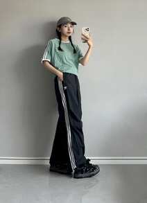 adidas originals adicolor 系列 Logo標誌條紋圓領套頭短袖T卹 - 綠色 - 查看 10
