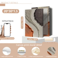 1 Stück Vintage Wandkunst Poster, abstrakte Ölmalerei, cremige Textur, wasserfestes Leinwandmaterial, dekoriert mit hochwertigem Goldfolie, braun, weiß und orange abstraktes Leinendesign, mit oder ohne Rahmen erhältlich, ideal für Raumdekoration, Einweihungsgeschenk, Studentenwohnheim, Hotel, Zuhause, Wohnzimmer, Schlafzimmer, Badezimmer und Büro Wanddekoration - Verschiedenfarbig - Übersicht 19