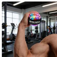 1 pieza Bola giroscópica ergonómica de alta densidad de ABS de tamaño universal que se inicia por sí misma para fortalecer los músculos de la muñeca y el antebrazo, entrenador de gimnasio en casa u oficina - Multicolor - Ver 5