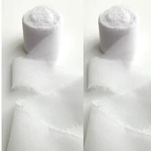 10 Meters Or 2 Rolls Of Rustic Silk Chiffon Ribbon, For Gift Boxes, Weddings, Easter, Favors, Surprises - White - View 1