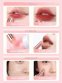 2支/1支装硅胶渐变美甲刷 - 美甲渐变腮红刷 彩绘美甲化妆可重复使用渐变刷 家用DIY美甲沙龙工具 - 彩色 - 查看 4