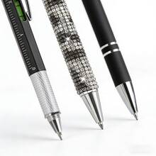 3pcs Multi-Function Pen, Men's Gift - Ballpoint Pen, Ruler, Level, Bottle Opener, Screwdriver, Pen, Building Blocks, Suitable For Men, New Year/Christmas/Valentine's Day Gift - Black - View 5