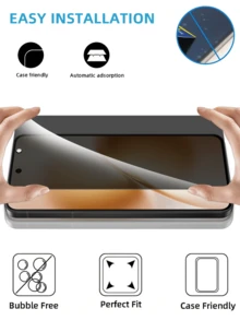 2pcs Tempered Glass Screen Protector For Series, Black Frame Design, Anti-Peeping, Anti-Shatter, Anti-Oil, Anti-Scratch, HD Display, Smooth Touch, Ultra-Thin 35° Privacy Protection, Precise Fit, Easy Installation, Bubble-Free, Smartphone Accessories - Black - View 7