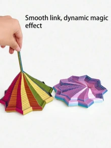 1pc/4pcs 3D Polygon Printed - 3D Foldable Structure, Dual Sensory Soothing And Stress Relief, Desktop Decor, Perfect Gift For Birthday Party And Holidays. Expandable Sensory Relaxation 3D Spinner - Multicolor - View 9
