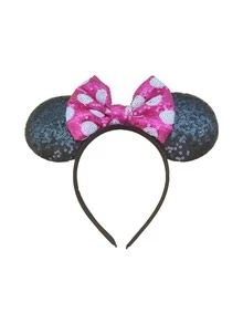 1 Stück Polka Punkt Schleife Haarband, glänzende Punkt Schleife Haarband, funkelnder Ohr Dekor Haarband, süßes Cartoon Ohr Design, Pailletten Ohr Haarband, geeignet für Studentenpartys, Maskenpartys, Cosplay, Themenparks, perfektes Geschenk für verschiedene Anlässe, geeignet für Teenager, Erwachsene und Paare, ideales Accessoire für Prinzessinnen-Rollenspiel, Geburtstagsfeiern und Weihnachtspartys (Farbe und Stil werden zufällig gesendet) Haarband Diadema Haar Reifen - Zufälliger Stil - Übersicht 2