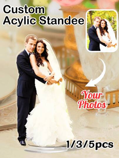 1/3/5 PCS Personalized Photo Cartoon Acrylic Table Decor,Personalized People Portrait, Personalized Digital Portrait Art, Personalized Photo Cartoon Acrylic Sign, Wedding Keepsake, Personalized Acrylic Keepsake, Anniversary Gift, Perfect Keepsake For Special Occasions