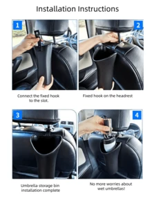 Car Umbrella Storage Bucket Multifunctional Storage Bucket, Not Only Allows You To Put Wet Umbrellas In Rainy And Snowy Days, But Also Can Be Used As Storage Bucket Or Trash Can At Ordinary Times, Which Is A Good Small Object To Put In The Car. - Multicolor - View 9