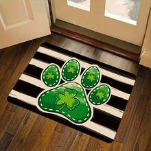 Zestaw dywaników podłogowych na Dzień Świętego Patryka (1/2 szt.) z motywem kociego drapaka i psiej łapki oraz zieloną koniczyną, idealny do różnych aranżacji wnętrz, takich jak salony, kuchnie itp. Wygodny i piękny, podkreśla atmosferę pomieszczenia. - Wielokolorowe - Zobacz 17