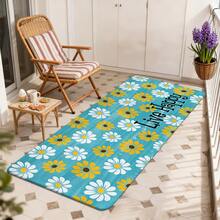 1/2/3pcs Easter Kitchen Rug Kitchen Mat Door Mat Featuring Vibrant Sunflower And Bee Happy Design On Turquoise Background Perfect For Spring Home Decor In Kitchen Bathroom Garden Or Party Celebrations As A Festive Gift With Cheerful Atmosphere Home Decoration Easter Mood Decoration - Multicolor - View 16