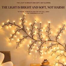 LED Vine Lights USB Powered, Artificial Willow Branch Lights With Remote & 8 Modes, Flexible Hanging Decor For Bedroom Wall, Living Room, Home Aesthetic With Clips & Stickers Included - 160cm / 5,25ft (72 đèn LED) - Xem 3