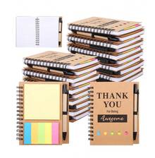 Notebook Set - Multipurpose Notebook And Diary With Multicolor Stickers For Recording, Memo, Studying, Office Supplies,Office Decor And Accessories,Christmas Gift - 60 trang mỗi cuốn sách - Xem 12