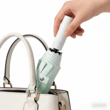 1 件装极简渐变全天候遮阳伞，适合海滩和城市漫步，成人款，黑色春亚纺全遮光，轻便小巧 - 彩色 - 查看 4