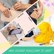 3 Boxes Mini Short 6-Color Colored Pencils, Student Drawing Coloring Colored Pencils, Student Stationery, Art Supplies - Multicolor - View 5