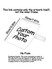 1幅定制照片帆布画，个性化墙面艺术，定制您的照片，带框帆布墙画 - 个性化家庭肖像和动态照片，墙面装饰，帆布画，适用于客厅、卧室或家庭办公室装饰，温馨的房间点缀，高品质复制画，带框帆布挂画 - 多色 - 查看 14