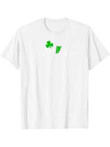 Unisex's St. Patrick's Day Irish Beer & Clover Graphic T-Shirt - 100% Cotton 180gsm Heavyweight Short Sleeve Round Neck Casual Tee With Lucky Clover & Pot Of Golden Print - Funny Irish Saying Shirt For Paddy's Day Parties & Casual Attire - Black - View 2