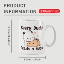 1个可爱熊猫熊咖啡杯 - “每个熊猫都需要一个熊宝宝” 可爱动物图案，保温陶瓷杯，可放入洗碗机清洗，非常适合盛装咖啡、茶、热巧克力，是送给她/他的绝佳情人节礼物 - 彩色 - 查看 2