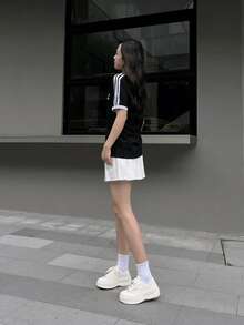 adidas originals adicolor 系列 Logo標誌條紋圓領套頭短袖T卹 - 黑色 - 查看 10