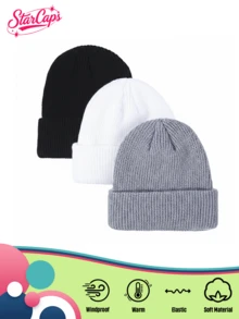 1pc Women's Warm Knitted Hat, Suitable For Daily Use In Winter - Multicolor - View 3