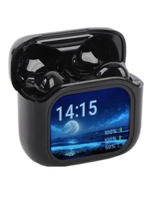 Audífonos Inalámbricos Pro con Estuche de Pantalla Táctil HD, Traductor con IA y Cancelación de Ruido – Control de Audio Inteligente en tu Mano - Negro - Ver 2