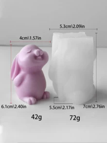 Easter Bunny Heart Shaped Candle Silicone Mold, Suitable For DIY Scented Candles, Fragrance Stones, Plaster, Soap And Resin Crafts, High Quality Flexible And Reusable, 3D Easter Bunny Candle Mold - White - View 16