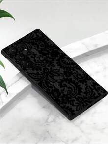 1个时尚蕾丝花卉印花手机壳保护套，柔软TPU防刮全包保护，兼容华为荣耀、Galaxy系列[国际版，非国内版] - 黑色 - 查看 5