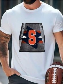 Mens Syracuse Backlit Pendant Box Light | Metal Framed Billiard Light | Su Orange Pool Table Box Pendant Light T-Shirt - 白色 - 查看 1