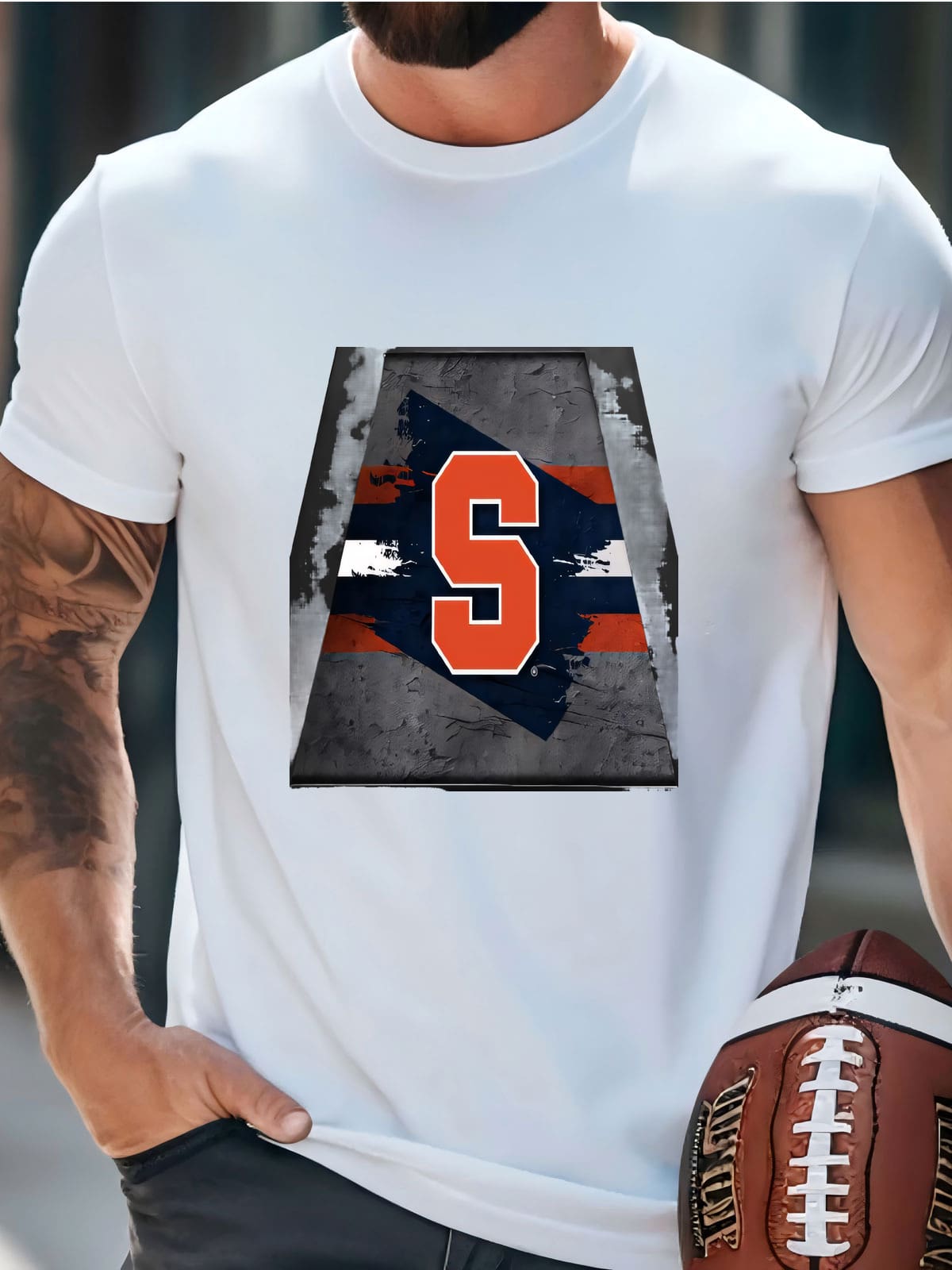 Mens Syracuse Backlit Pendant Box Light | Metal Framed Billiard Light | Su Orange Pool Table Box Pendant Light T-Shirt - 白色 - 查看 1