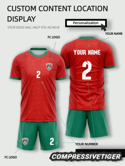 Bộ áo và quần bóng đá nam World Cup 2026 Morocco tùy chỉnh - Tên và số cá nhân hóa - Chất liệu thoáng khí, thoải mái, phù hợp cho tập luyện hàng ngày, các môn thể thao bóng đá, bóng rổ và bóng chuyền, trang phục thể thao dành cho người hâm mộ, quà tặng ngày Valentine.