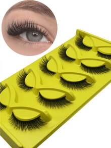 5对狐狸睫毛，自然外观，仿猫毛睫毛，天使翅膀睫毛，延长型假睫毛，3D浓密假睫毛 - 狐狸眼睫毛 - 查看 6