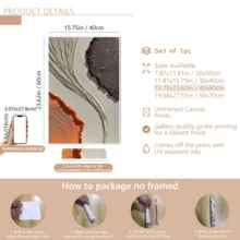 1 Stück Vintage Wandkunst Poster, abstrakte Ölmalerei, cremige Textur, wasserfestes Leinwandmaterial, dekoriert mit hochwertigem Goldfolie, braun, weiß und orange abstraktes Leinendesign, mit oder ohne Rahmen erhältlich, ideal für Raumdekoration, Einweihungsgeschenk, Studentenwohnheim, Hotel, Zuhause, Wohnzimmer, Schlafzimmer, Badezimmer und Büro Wanddekoration - Verschiedenfarbig - Übersicht 17