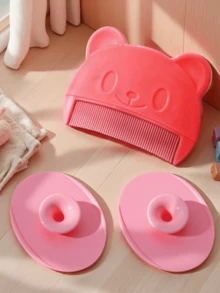 3 pezzi Set di cura per bambini, include spazzola delicata per il cuoio capelluto, strumento portatile per la pelle sensibile e pettine per rimuovere i residui di capelli, spazzola da bagno per bambini, spazzola per il massaggio della testa, prodotti per la cura dei bambini, kit di cura per bambini - Multicolore - Visualizzare 11