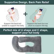 Pregnancy Pillows For Sleeping, G Shaped Full Body Maternity Pillow, Removable Case - 深灰色 - 查看 3