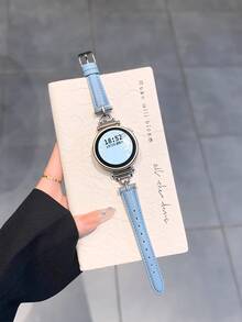 18mm, 20mm, 22mm Luxury Minimalist Style Smart Watch Band, Compatible With Samsung Galaxy/Garmin///Amazfit Watches, Niche High-End Wristband - Blue - View 6