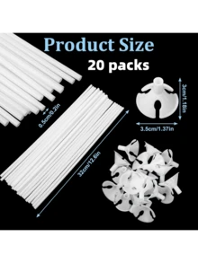 20支气球棒，16英寸透明塑料泡泡气球棒，带气球杯，适用于派对、婚礼、生日、周年纪念日及其他派对用品 - 白色 - 查看 9