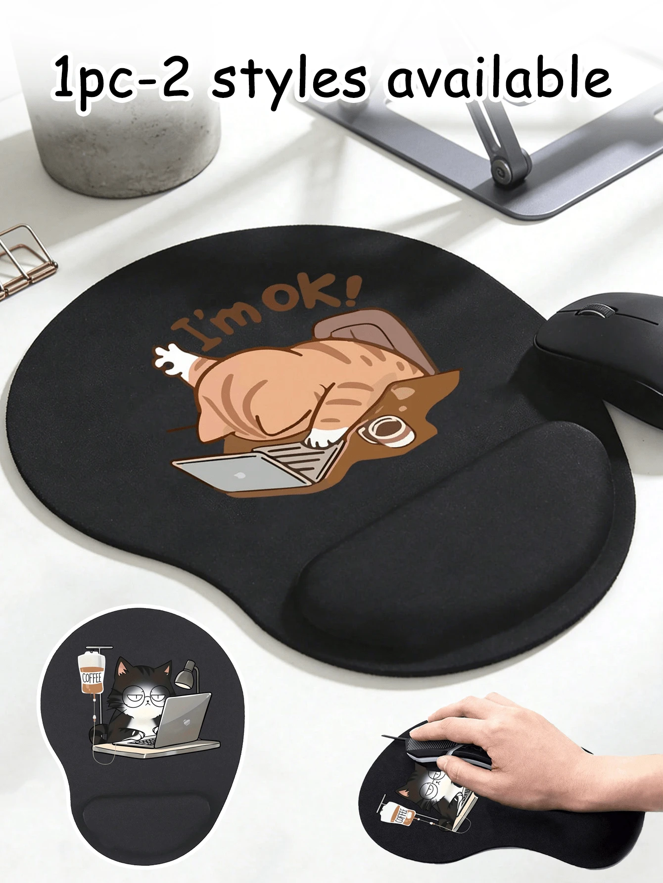 Ergonomic Wrist Support Mouse Pad, Cute Working Cat Pattern Design,Ergonomic Eva Wrist Support Cushion,Non-Slip Memory Foam Mouse Pad,Comfortable Mouse Pad With A Smooth Wrist Support,Comfortable Skin-Friendly Desk Rest,Desktop Protector,Suitable For Gaming, Office,Anti-Slip,Office Computers, Laptops, And Home Use,Graduation Season Souvenir,Perfect Gift For Valentine's Day, Mother's Day,Back To School,Spring