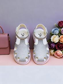 2026春夏未来科技风女童鞋（3-12岁）[软底][金属银镜][科技几何镂空结构][轻盈反光EVA材质] - 銀色 - 查看 5