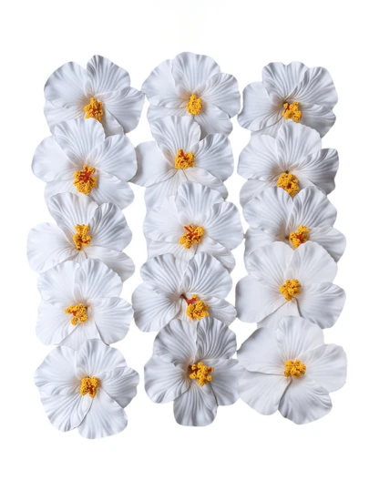 15 piezas Clips para el cabello de Hibisco Hawaiano vibrante - Accesorios florales de plástico coloridos para vacaciones en la playa, viajes y atuendo casual, decoraciones elegantes para el cabello, accesorios de playa, artículos esenciales para vacaciones, estilo tropical, piezas para el cabello duraderas