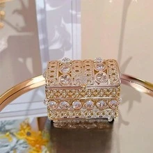 Luxury European Style Crystal Jewelry Box, High-End Exquisite Creative Desktop Princess Jewelry Storage Box - Gold - View 4