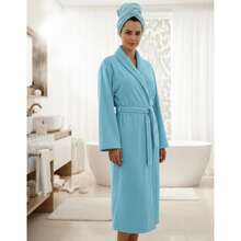 Attuale Antiallergic Unisex Corttex Microfiber Bathrobe - 水 - 查看 1