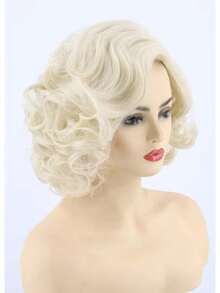 Classic Style Cosplay Wig For Halloween Christmas Parties, Synthetic Costume Hair For Anime, Role Play, Themed Events And Fancy Dress, One Size Fits Most - 白金金髮 - 查看 7