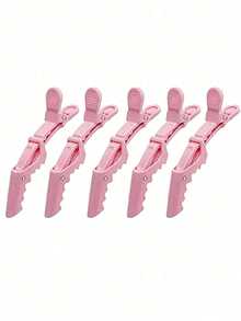 Multi-Functional Hair Clips With Alligator Clips And Positioning Sectioning Hair Clips, Suitable For Hairstylists And Professional Hairdressers, Non-Slip Plastic Hair Clips For Women, Professional Salon Hair Clips, Hair Clips With Alligator Clips, Long Mouth Clips, Lifting Clips, Suitable For Curly Hair Stylists, Home Bathroom Decor, Hair Accessories - Multicolor - View 5