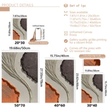 1 Stück Vintage Wandkunst Poster, abstrakte Ölmalerei, cremige Textur, wasserfestes Leinwandmaterial, dekoriert mit hochwertigem Goldfolie, braun, weiß und orange abstraktes Leinendesign, mit oder ohne Rahmen erhältlich, ideal für Raumdekoration, Einweihungsgeschenk, Studentenwohnheim, Hotel, Zuhause, Wohnzimmer, Schlafzimmer, Badezimmer und Büro Wanddekoration - Verschiedenfarbig - Übersicht 8